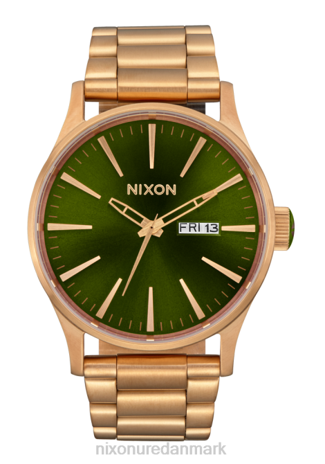 holde øje Nixon vagtpost i rustfrit stål guld/grøn solstråle 06F43