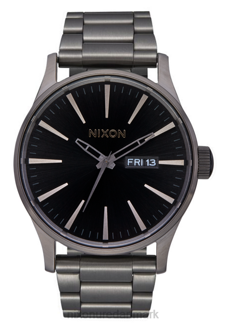 holde øje Nixon vagtpost i rustfrit stål gunmetal/sort solstråle 06F410