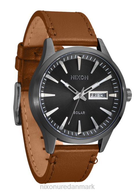 holde øje Nixon vagtpost solar læder gunmetal 06F493