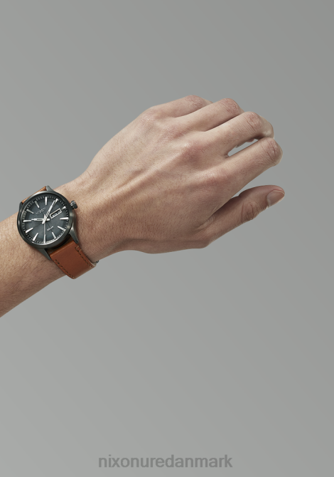 holde øje Nixon vagtpost solar læder gunmetal 06F493