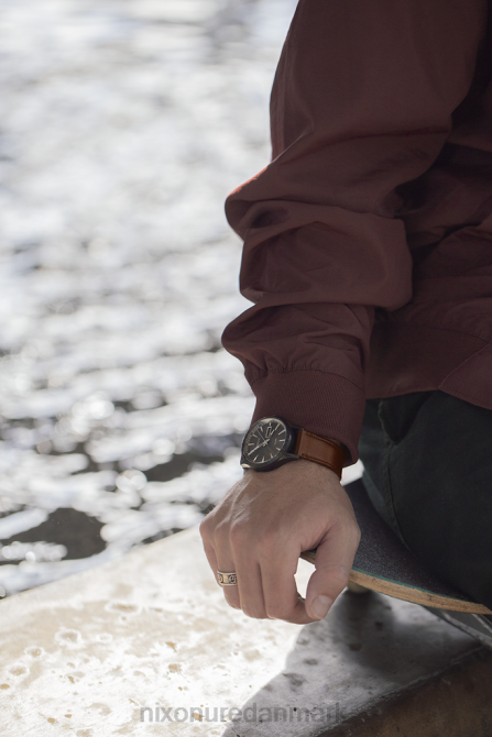 holde øje Nixon vagtpost solar læder gunmetal 06F493