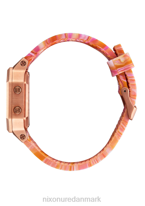 holde øje Nixon sirene i rustfrit stål rosa guld/pink marmor 06F4211