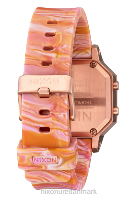 holde øje Nixon sirene i rustfrit stål rosa guld/pink marmor 06F4211