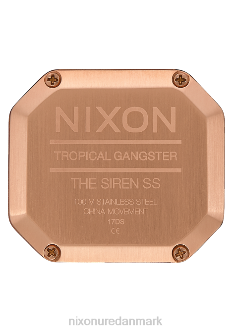 holde øje Nixon sirene i rustfrit stål rosa guld/sort 06F4204